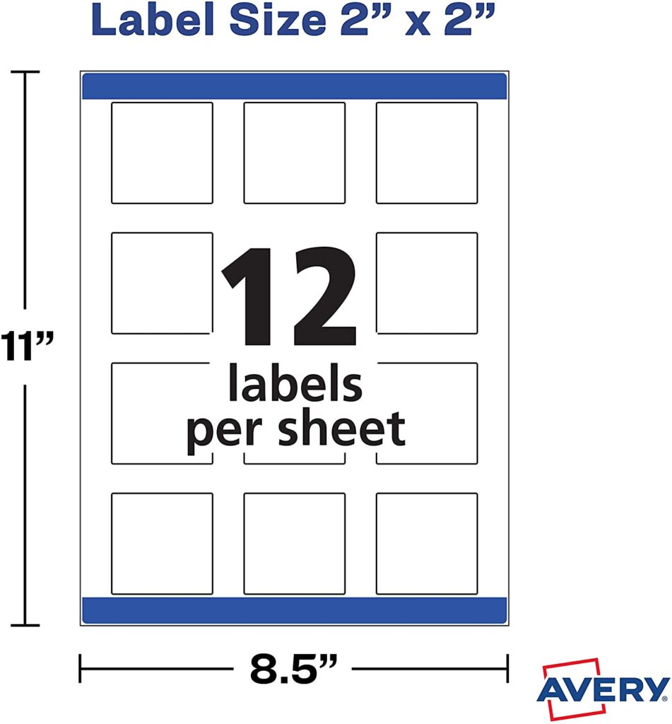 Printable Blank Square Labels 22806 – alyson Enterprises